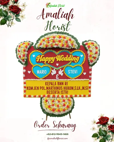 Karangan Papan Bunga Pernikahan di Tomarundung